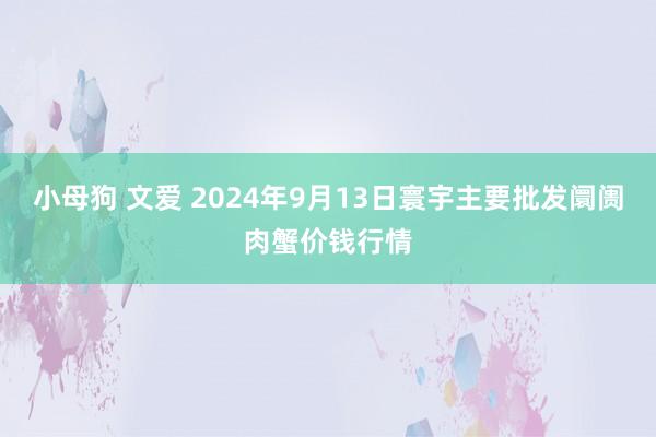 小母狗 文爱 2024年9月13日寰宇主要批发阛阓肉蟹价钱行情