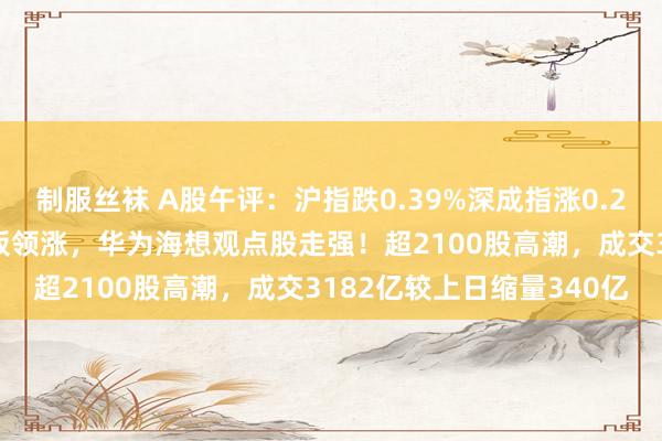 制服丝袜 A股午评：沪指跌0.39%深成指涨0.21%，花费电子、固态电板领涨，华为海想观点股走强！超2100股高潮，成交3182亿较上日缩量340亿