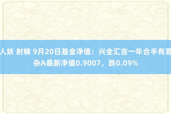 人妖 射精 9月20日基金净值：兴全汇吉一年合手有混杂A最新净值0.9007，跌0.09%