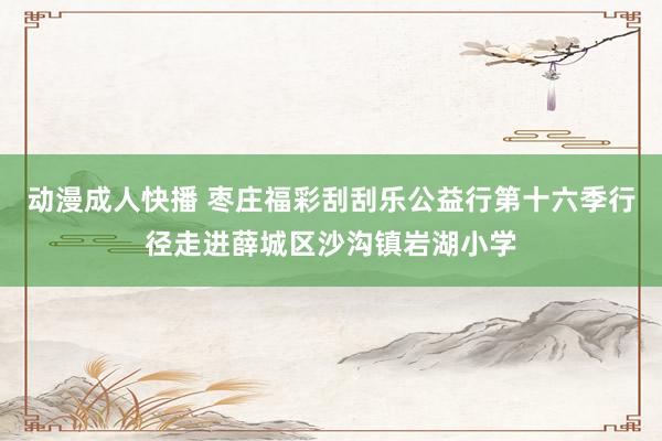 动漫成人快播 枣庄福彩刮刮乐公益行第十六季行径走进薛城区沙沟镇岩湖小学