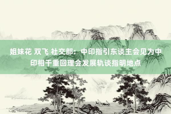 姐妹花 双飞 社交部：中印指引东谈主会见为中印相干重回理会发展轨谈指明地点