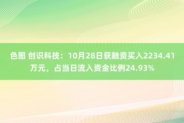 色图 创识科技：10月28日获融资买入2234.41万元，占当日流入资金比例24.93%