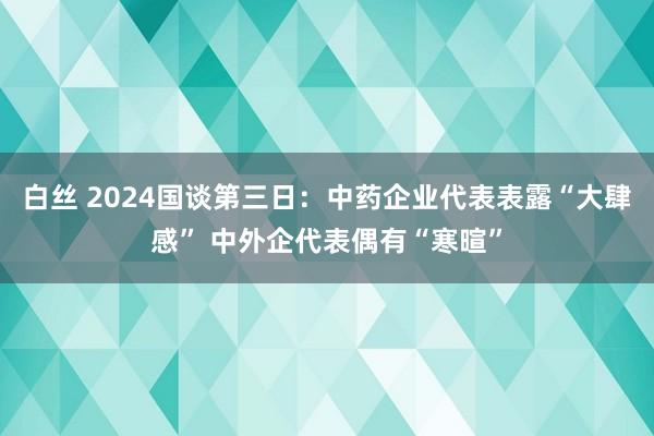 白丝 2024国谈第三日：中药企业代表表露“大肆感” 中外企代表偶有“寒暄”