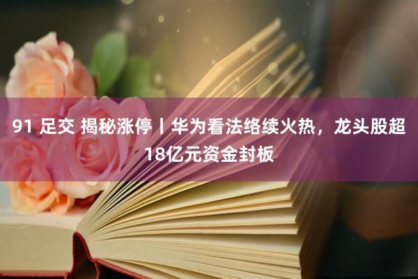 91 足交 揭秘涨停丨华为看法络续火热，龙头股超18亿元资金封板