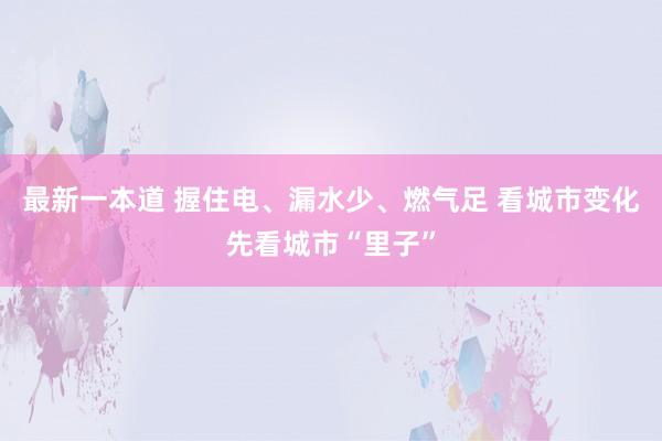 最新一本道 握住电、漏水少、燃气足 看城市变化先看城市“里子”