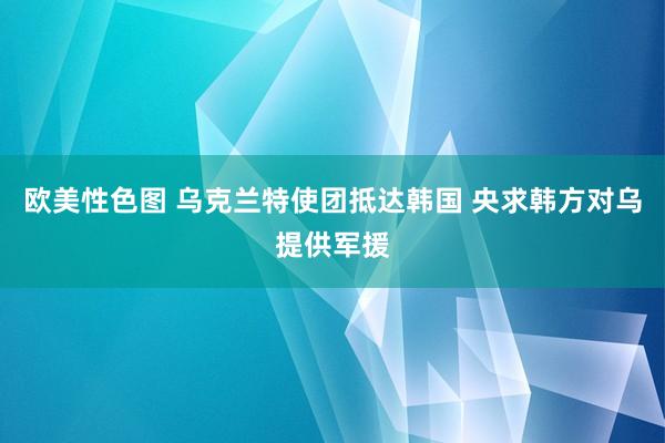 欧美性色图 乌克兰特使团抵达韩国 央求韩方对乌提供军援