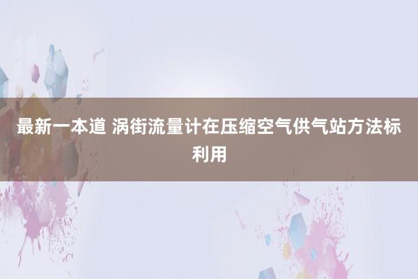 最新一本道 涡街流量计在压缩空气供气站方法标利用