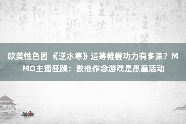 欧美性色图 《逆水寒》运筹帷幄功力有多深？MMO主播狂躁：教他作念游戏是愚蠢活动