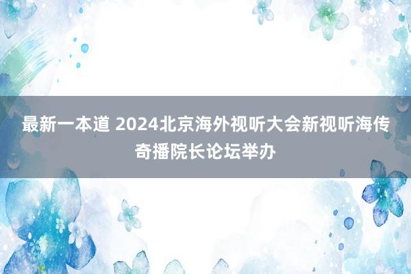 最新一本道 2024北京海外视听大会新视听海传奇播院长论坛举办