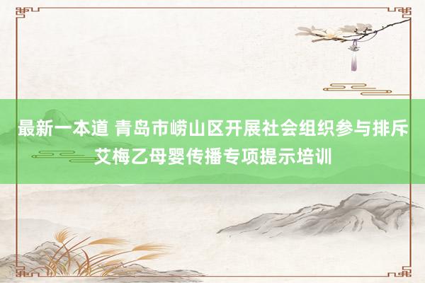 最新一本道 青岛市崂山区开展社会组织参与排斥艾梅乙母婴传播专项提示培训