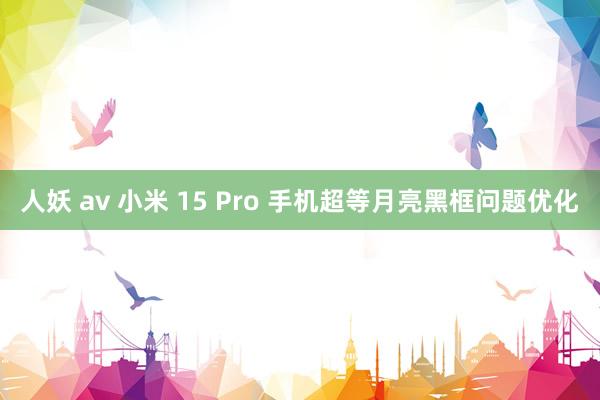 人妖 av 小米 15 Pro 手机超等月亮黑框问题优化