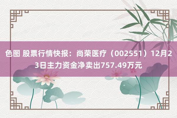 色图 股票行情快报：尚荣医疗（002551）12月23日主力资金净卖出757.49万元