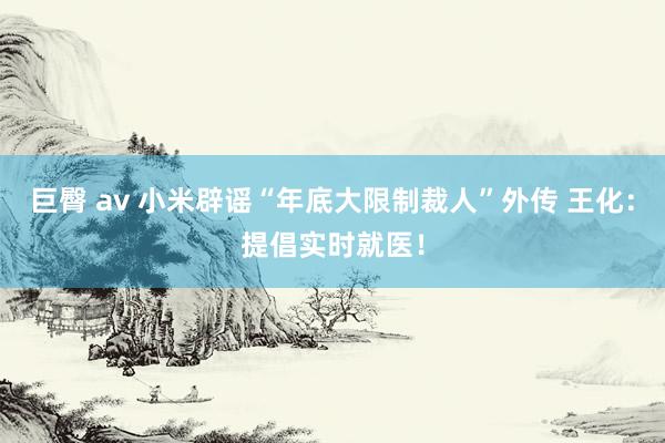 巨臀 av 小米辟谣“年底大限制裁人”外传 王化：提倡实时就医！