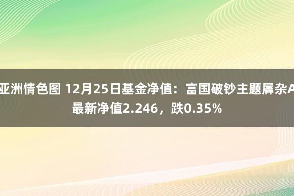 亚洲情色图 12月25日基金净值：富国破钞主题羼杂A最新净值2.246，跌0.35%