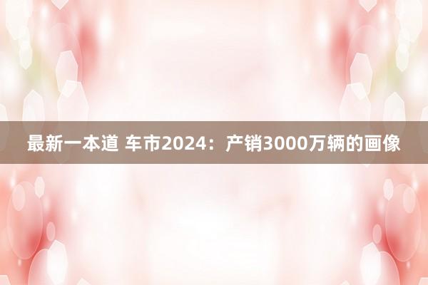 最新一本道 车市2024：产销3000万辆的画像