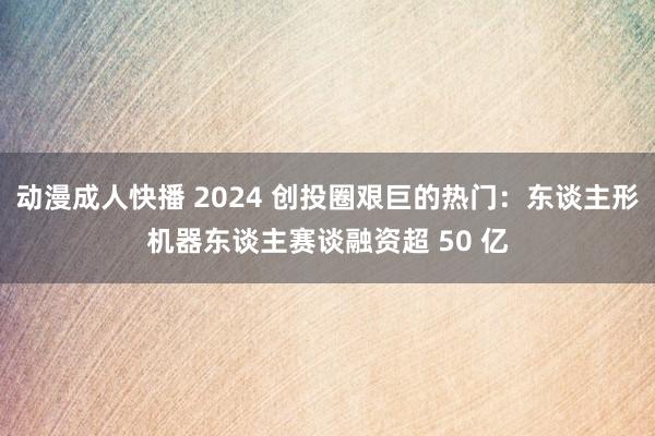 动漫成人快播 2024 创投圈艰巨的热门：东谈主形机器东谈主赛谈融资超 50 亿