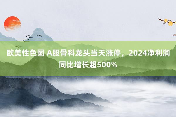 欧美性色图 A股骨科龙头当天涨停，2024净利润同比增长超500%