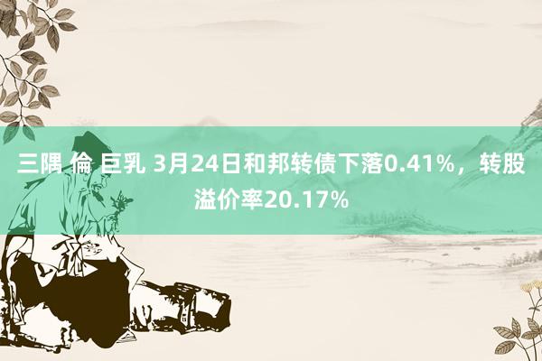 三隅 倫 巨乳 3月24日和邦转债下落0.41%，转股溢价率20.17%